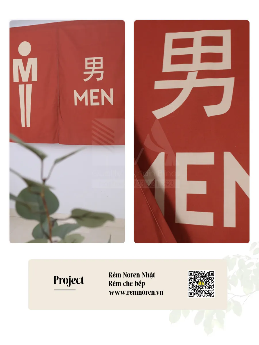 Rèm Noren Che WC Nam Chữ Trung – Anh Cho Nhà Xưởng